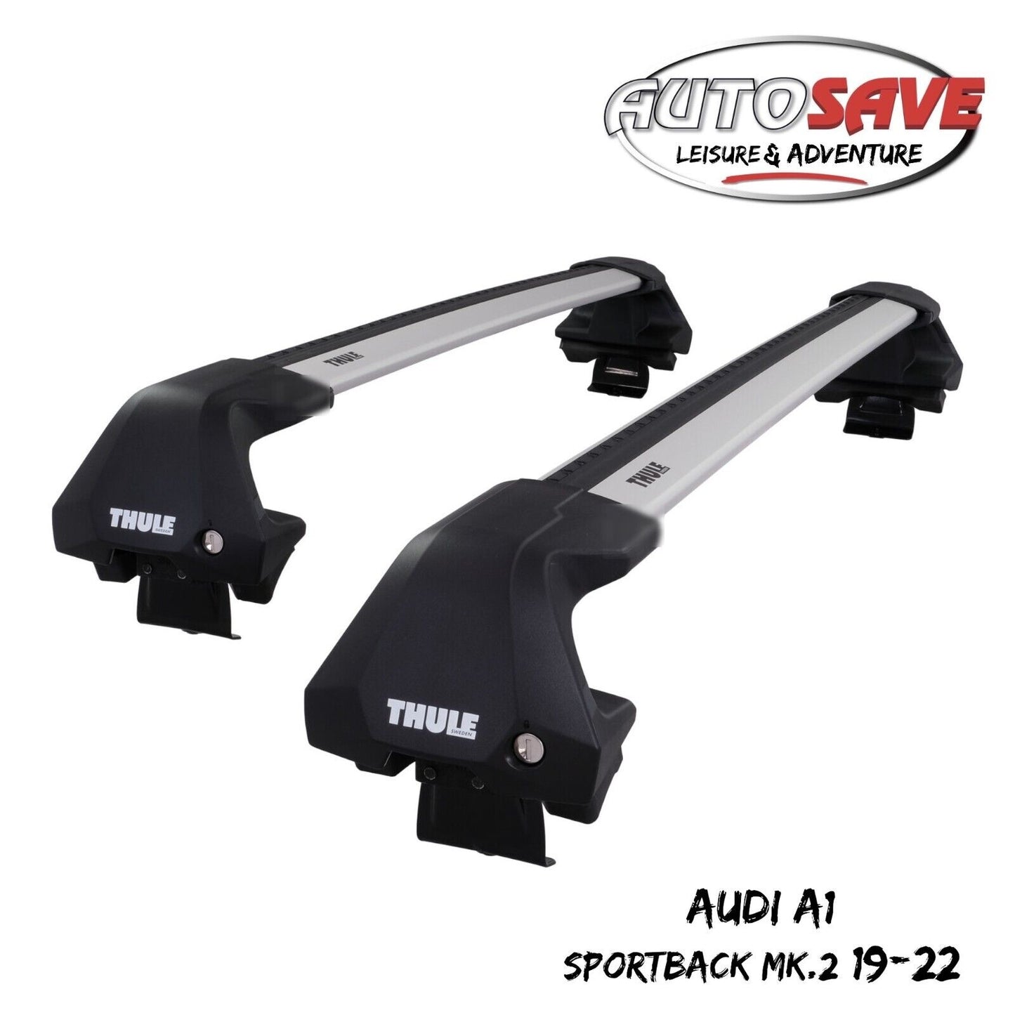 Thule WingBar Edge Silver Aluminium Roof Bars for Audi A1 Sportback Mk.2 19-22